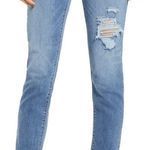 Levi’s 724 Distressed Raw Hem Cropped Jeans Photo 0