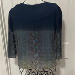 🐍🐍🐍BOGOHO🐍🐍🐍Elegant Blue and Gold Women's Top Photo 6