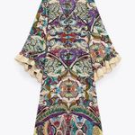 ZARA  Bohemian ruffled  Patterned Maxi Dress casual summer vacation Photo 10