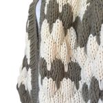 POL Chunky Knit Cardigan Sweater Oversized Olive Green and Cream Womens Small Photo 8