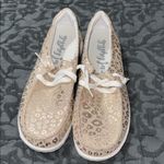 Gypsy Jazz size 10 rose gold animal print slip on shoes with laces new w/out box Tan Photo 0