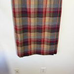 Talbots WORSTED WOOL Midi SKIRT WOMEN 16 Tan Red Plaid Academia Old Money Preppy Photo 3