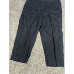 Flax  Linen Pants Black Women’s S Lagenlook Wide Tapered Leg Flowy Zip Button Photo 12