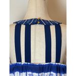 Gianni Bini  GB Blue And White Striped Tie Dye Sleeveless Maxi Dress Size M Photo 6