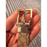 Coach  women’s 35.5” long signature C’s leather canvas silver tone belt Photo 5