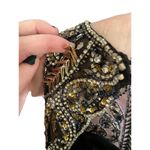 Beaded Stretch Satin Prom Homecoming Party Dress by Madeline Gardner Black SZ1 Photo 4