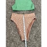 Aerie bikini swimwear set waffle knit high cut cheeky bottoms high neck top XS Photo 9
