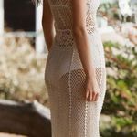 Anthropologie Kimchi Blue Cream Crochet Sleeveless Midi Dress Coverup Small Festival Rave Photo 0