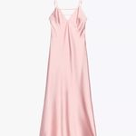 ZARA  Pink Satin Slip maxi Dress evening party cocktail wedding Photo 6