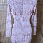 Bebe | Long Sleeve Mock Neck Mixed Lace Dress Photo 3