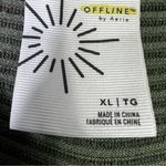 Aerie Offline by Ribbed 1/4 Zip Pullover Womens XL Green Oversized Clean Girl Photo 5