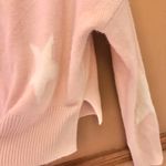 True Craft Cropped Mock Neck Star Sweater White Ash Pink Large Photo 5