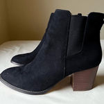 J.Crew  Rory Microsuede‎ Chelsea Ankle Boots Black Block Heel Women's Size 10.5 Photo 0