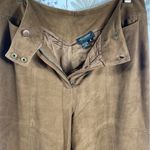 Juliana Collezione 100% Suede Leather Pants Women's 8 Brown Bootcut High Rise Tan Photo 7