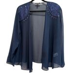 S.L. Fashions Women's‎ Embellished Tiered Jacket Dress Navy Size 16 NWOT Blue Photo 0