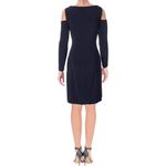 Lauren Ralph Lauren Cocktail Wrap Dress Womens 6 Navy Cold Shoulder Long Sleeve Blue Photo 11