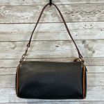 Dooney & Bourke Dillen Mini Barrel Black Leather Small Handbag Brown Strap NWOT Photo 1