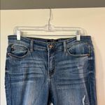 Indigo Blue  Distressed Cropped Jeans Photo 1