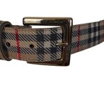 Absolutely Fresh plaid adjustable waist belt with silver buckle size M/L Tan Photo 3