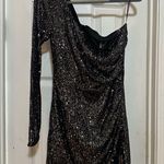 Windsor  Black Sequin One-Shoulder Dress Photo 2