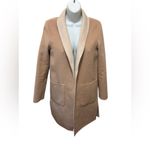 Banana Republic  Wool Reversible Car Coat XS Open Pockets Shawl Collar Tan Cream Photo 1