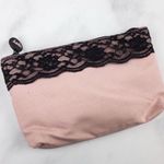 Ipsy Glam Bag IPSY Blushing Pink Cosmetic Bag Trimmed with Black Lace Photo 2