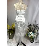 Lulus  On the Dance floor White Jacquard Fringe One-Shoulder Midi Dress XS Photo 7