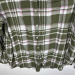 Gap Women's Long Sleeve Button Down Relaxed Fit Flannel Shirt Size XL Green Photo 3