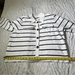 Tahari Size XL White Black Stripe Cropped Boxy Thin Sweater Business Chic Classy Photo 6