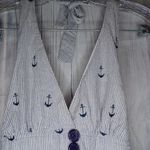 Lucy Love  Blue and White With Anchors Halter Style Top Photo 1