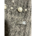 Jessica Simpson Beanie Hat Womens OS Gray Ribbed Knit Pearl Embellished NEW Photo 2