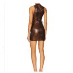 Revolve NWT Superdown Theresa Lace-Up Dress Bronze Metallic, size XS Photo 2
