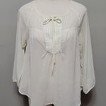 Sperry ivory sheer beaded peasant blouse size small Photo 0