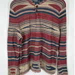 Ralph Lauren Polo Linen Silk Blend Henley Sweater Striped Crewneck Womens Large Photo 0