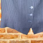 Tahari  Arthur S Levine Navy Blue Striped Vest Top Women's Size 12 Photo 2