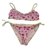 Bananamoon Strawberry Print Bikini Set sz M Pink Size M Photo 0