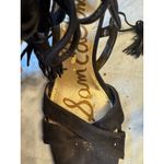 Sam Edelman  Black Suede Tassel Lace Up Heels Party Evening Stiletto Shoes siz 6 Photo 4