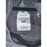 Bershka  Embroidered Black Denim Jacket Floral Raw Hem Size Small Photo 1