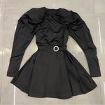 ROTATE Puff Sleeve Belted Mini Dress Black Size 8 Photo 8