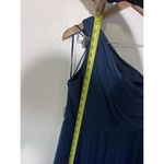 Amsale Sz 10 Navy Blue Silk Dress Formal One Shoulder Classic Bridesmaid Long Photo 7