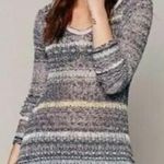 Free People Life Is A Beach Knit Crochet Sweater Open Back Multi Stripe Small Photo 0