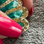 Liz Claiborne Vintage Fan with Dangling Tassel Brooch/Pin Photo 5