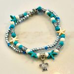 Women Bohemian Shell Starfish Summer Beach Anklets Bracelet Blue Photo 2