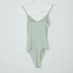 American Eagle NWT  Womens Ribbed Cinched V Neck Bodysuite Size S Green Stretch Photo 5