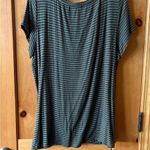 Nine Britton Women's Olive Green and White Striped Knot Front Tee Shirt XL Photo 5