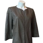 Elie Tahari  Patchwork Cut Out Leather Coat, Sz M Photo 10