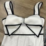 Stylish White and Black bow medium one piece bikini Photo 1