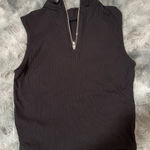 Shinestar Black Sleeveless Zip-Up Top Photo 0