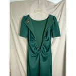 XScape Deep Green Ruched Sheath Gown Puff Sleeve Formal Dress 14 Elegant Photo 5