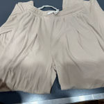 Cream Pleated Lounge Pants Tan Size M Photo 7
